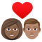 Couple with Heart- Woman- Man- Medium-Dark Skin Tone- Medium Skin Tone emoji on Emojione